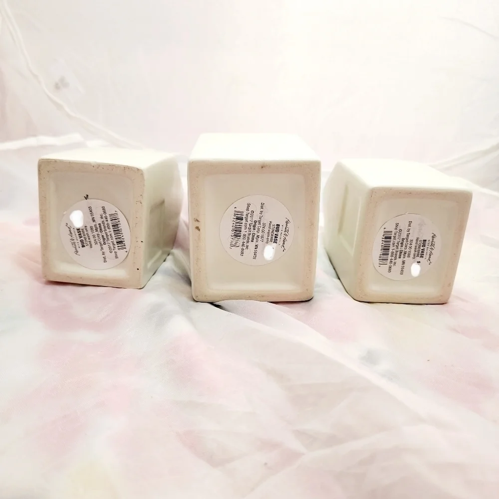 NWT Hearth & Hand 3 Sizes White House w/ Magnolia Flower Bud Vases Home Decor